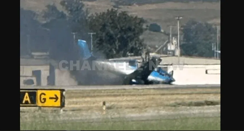 Plane Crashes and Catches Fire at San Luis Obispo County Regional Airport; Two Occupants Survive, FAA and NTSB Investigating Cause